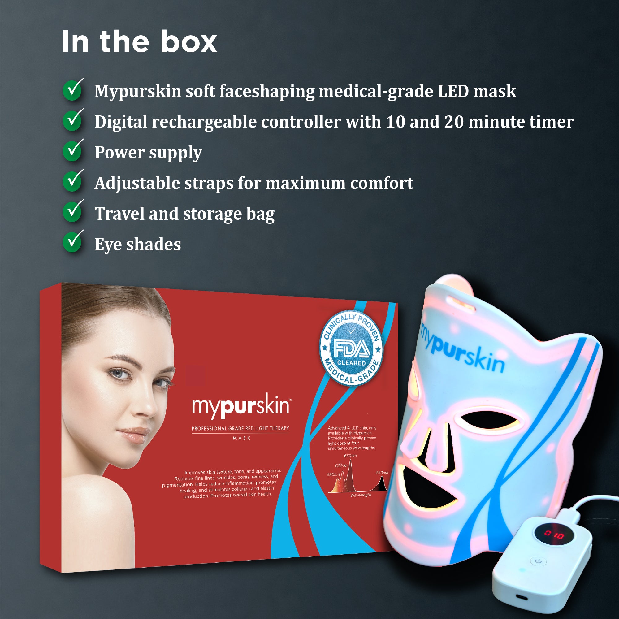 NOW $199: Mypurskin Professional Red Light Therapy Mask